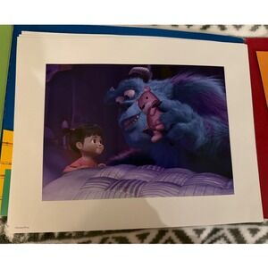 Disney Pixar Monsters Inc Concept Art Lithograph Prints Sulley Mike Boo 4 Pack